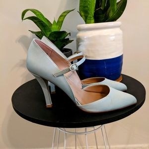 Christian Siriano Mint Satin Pumps